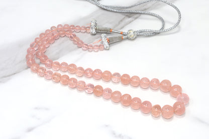 Pink Morganite 6mm-11mm Smooth Rondelles 1 Strand Bead Necklace