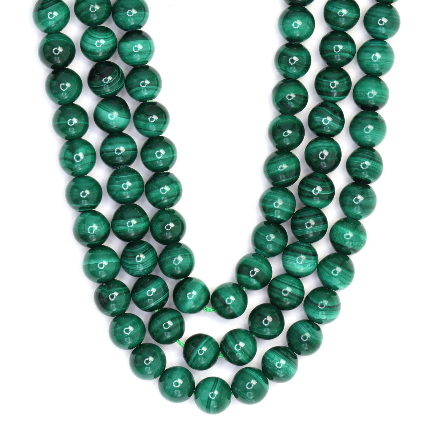 Green Malachite 6mm Smooth Rounds Bead Strand