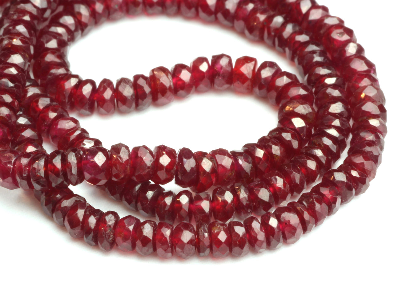 Red Ruby 3mm Faceted Rondelles