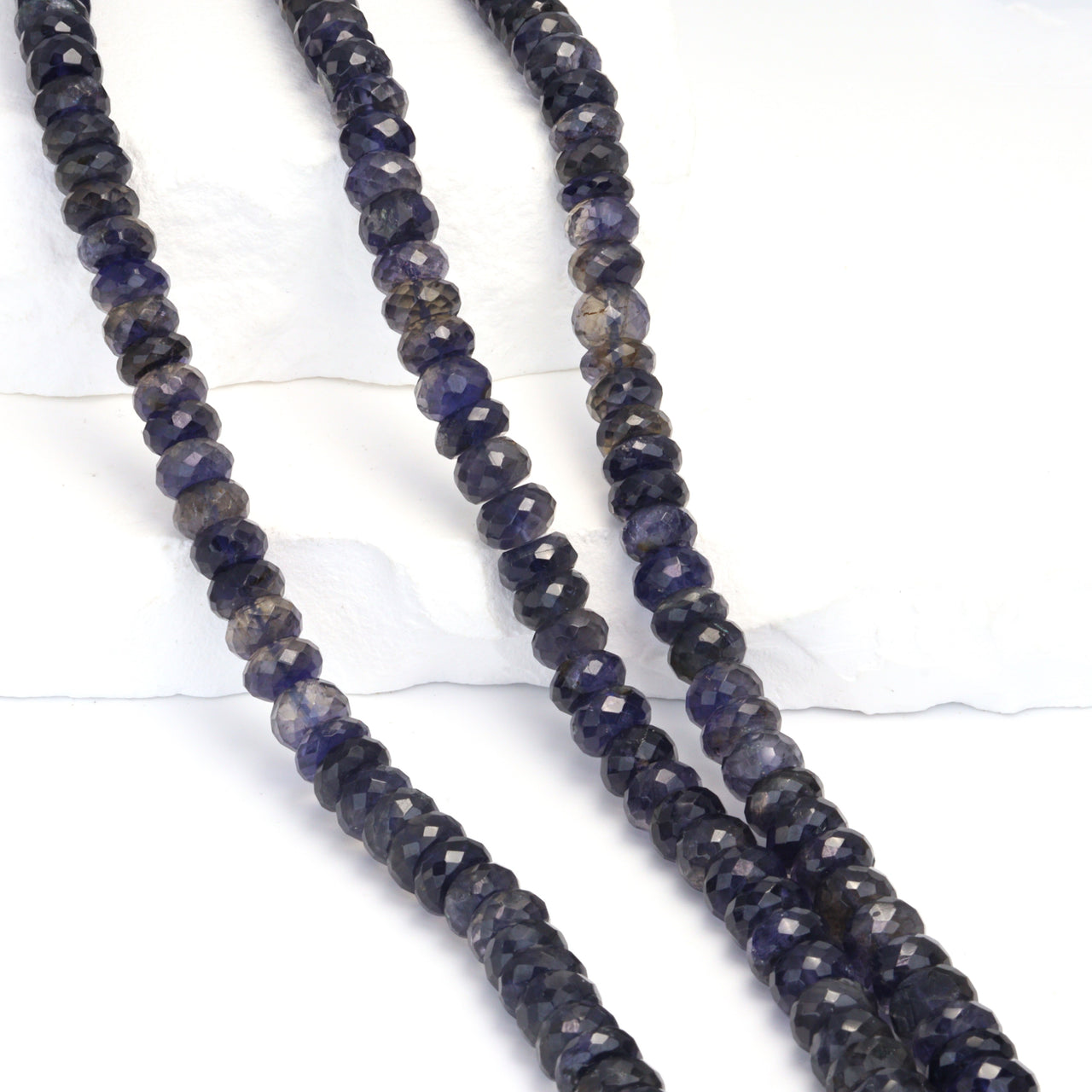 Blue Iolite 8mm Faceted Rondelles