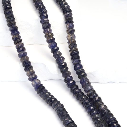 Blue Iolite 8mm Faceted Rondelles