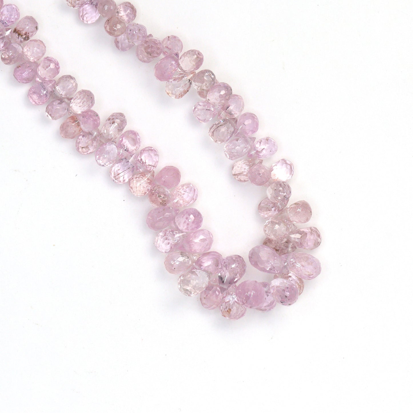 Light Pink Sapphire 4x2mm - 6x4mm Faceted Teardrop Briolettes Bead Strand
