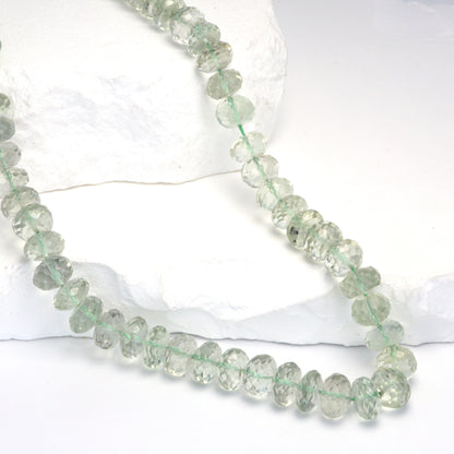 Green Amethyst 8mm Faceted Rondelles Bead Strand