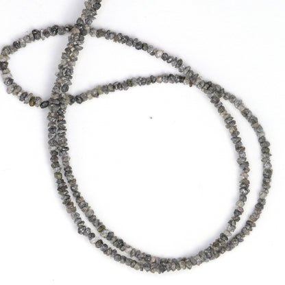 Gray Diamond 2.5mm - 3.0mm Hand Faceted Chips Bead Strand