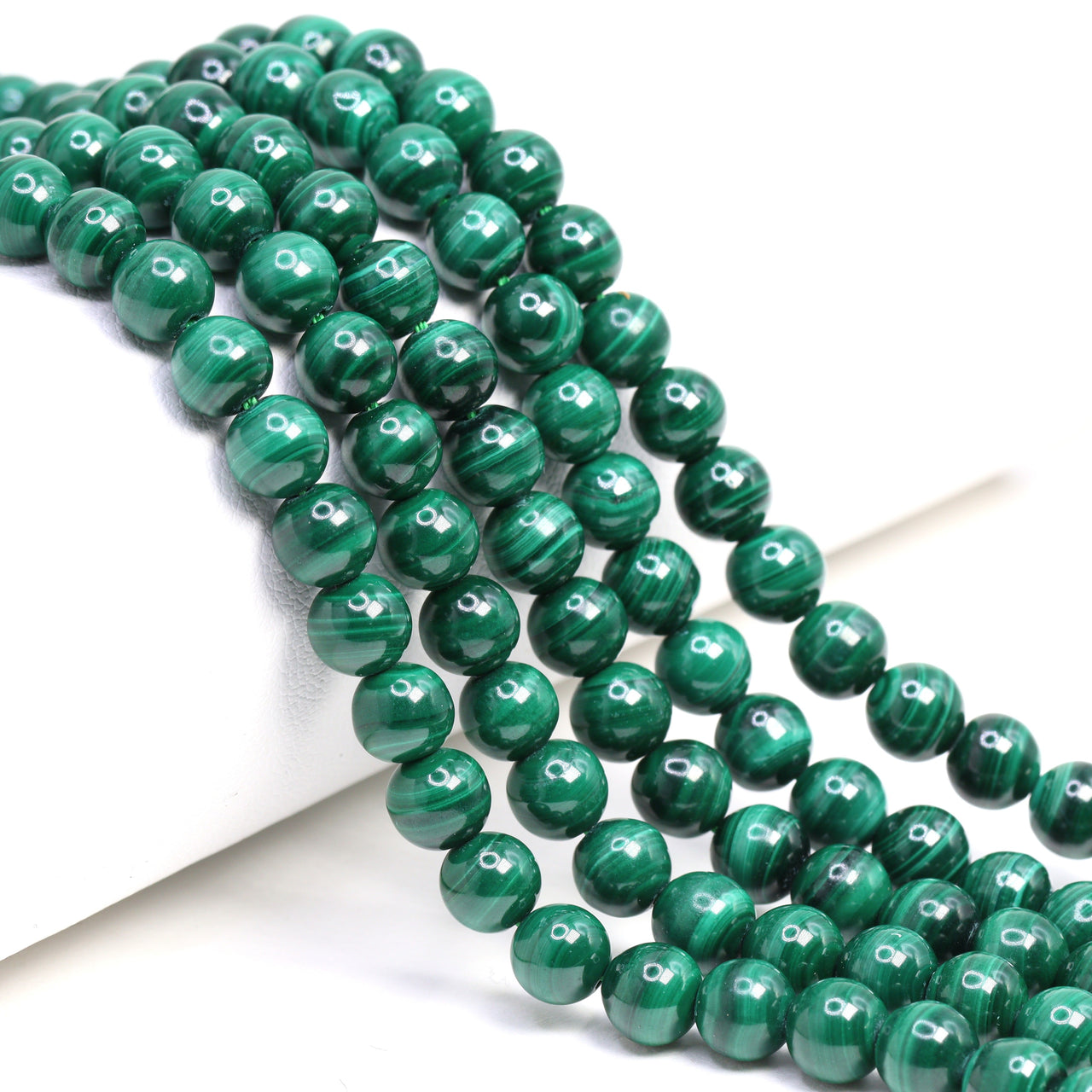 Green Malachite 6mm Smooth Rounds