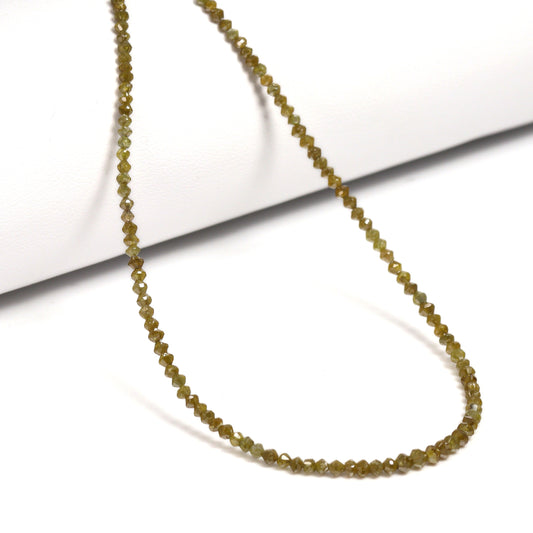 Yellow Diamond 2.2mm – 3mm Hand Faceted Rondelles Bead Strand