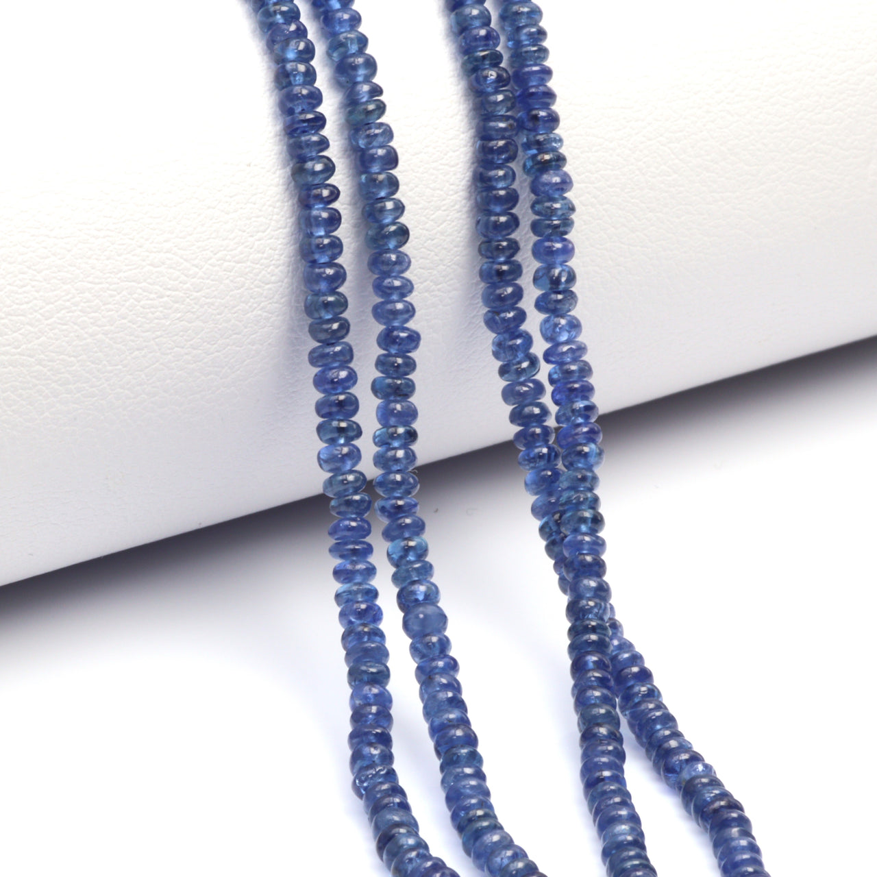 Cornflower Blue Sapphire 2.5mm - 3.0mm Smooth Rondelles Bead Strand