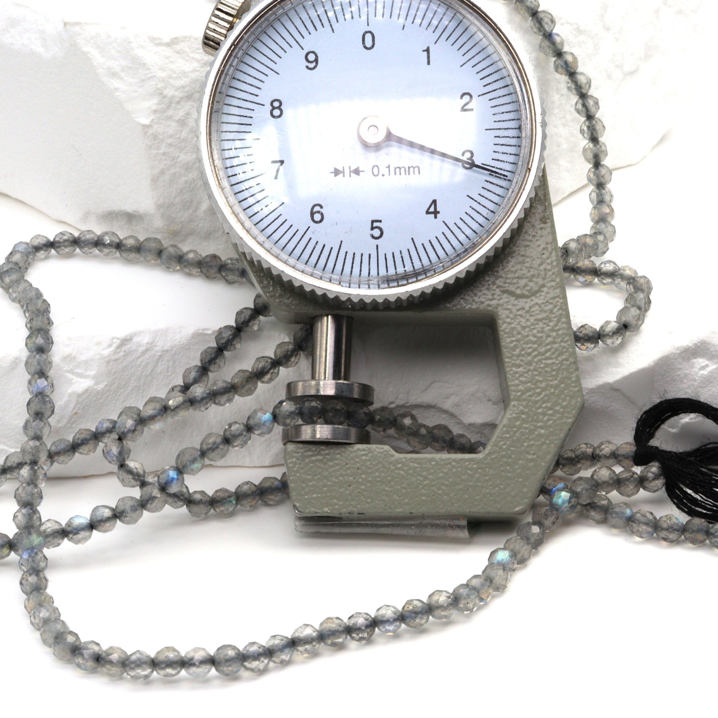 Blue Labradorite 3mm Faceted Rounds Bead Strand