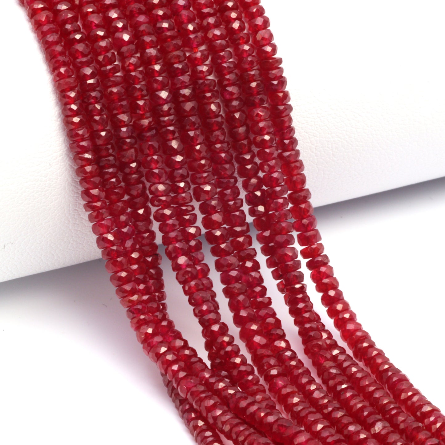 Red Ruby 3mm Faceted Rondelles