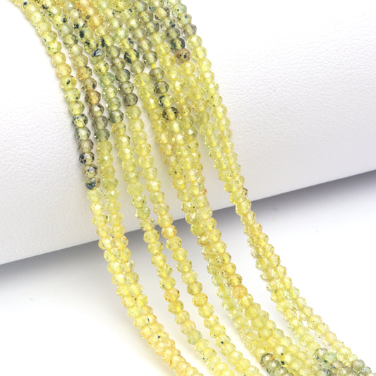 Ombre Yellow Sapphire 2.5mm Faceted Rondelles