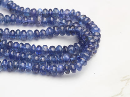 Navy Blue Sapphire 3mm Smooth Rondelles