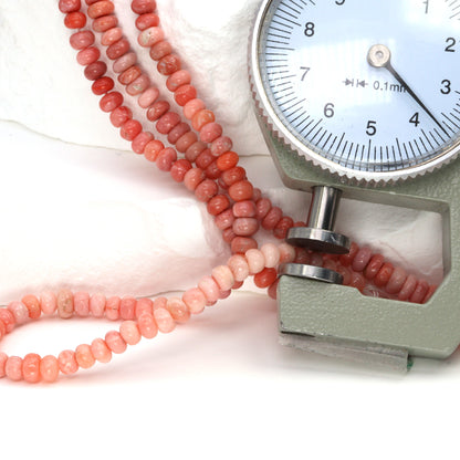 Ombre Pink Opal 4mm Smooth Rondelles