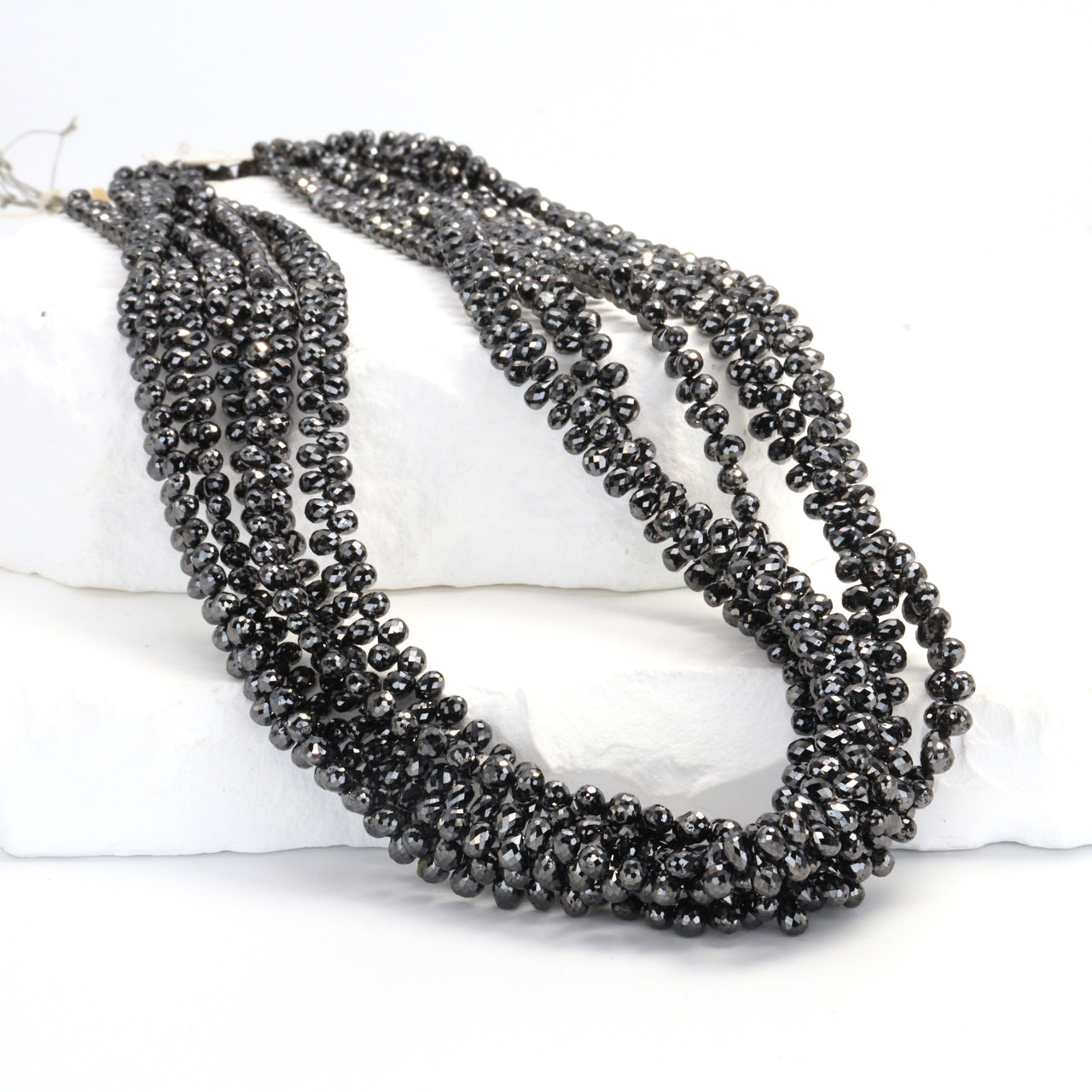 Black Diamond 4x2mm Faceted Teardrop Briolettes