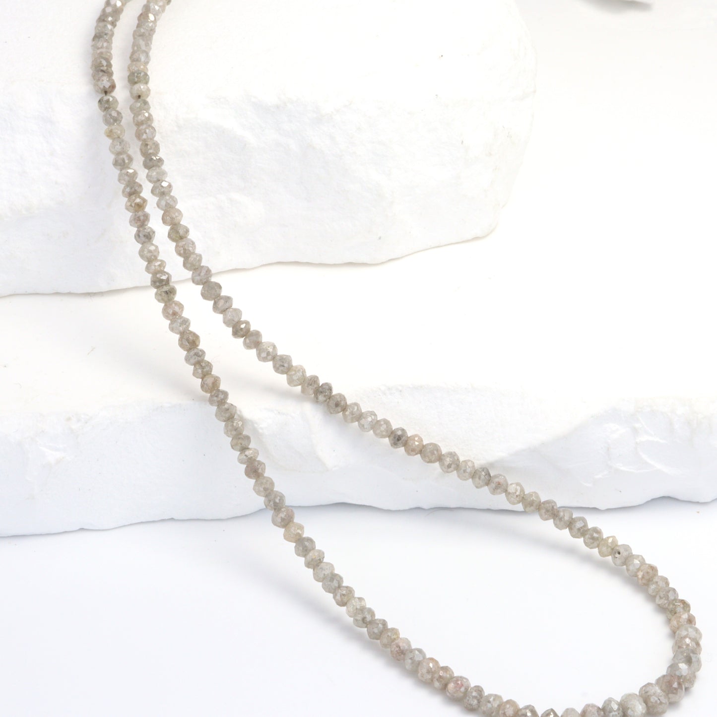 Gray Diamond 2.8mm Faceted Rondelles