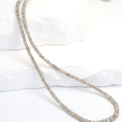 Gray Diamond 2.8mm Faceted Rondelles