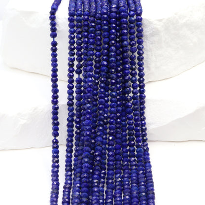 Royal Blue Lapis Lazuli 2.5mm Faceted Rondelles Bead Strand