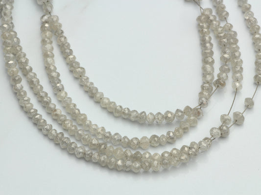 Gray Diamond 1.5mm Faceted Rondelles