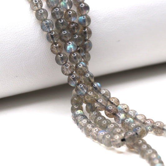 Blue Labradorite 4mm Smooth Rounds Bead Strand
