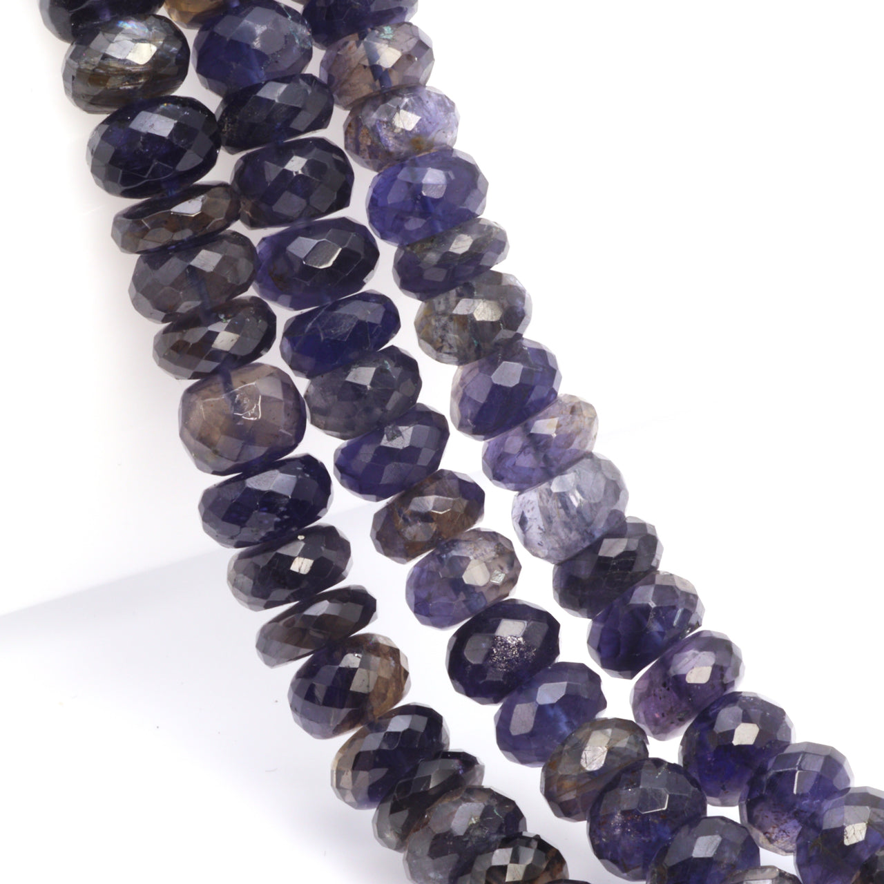 Blue Iolite 8mm Faceted Rondelles
