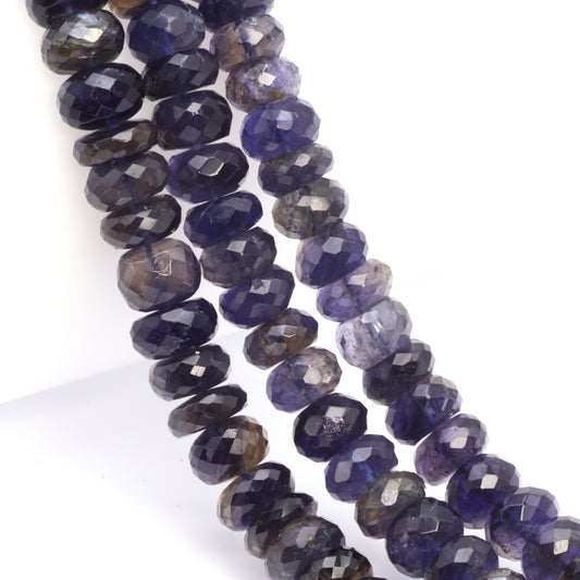 Blue Iolite 8mm Faceted Rondelles