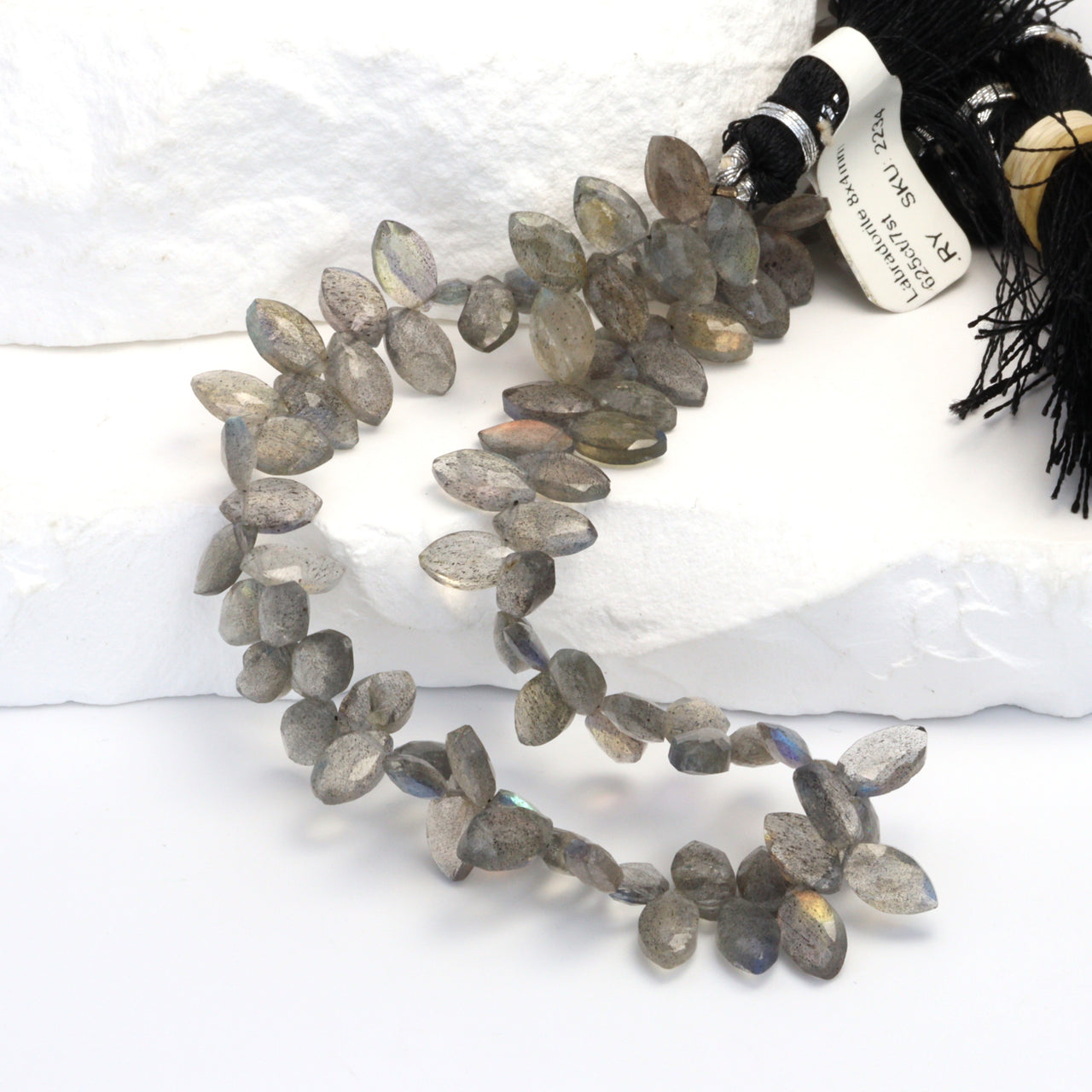 Blue Labradorite 8x4mm Faceted Marquise Bead Strand