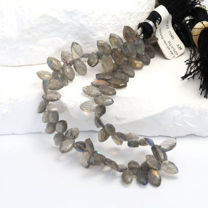 Blue Labradorite 8x4mm Faceted Marquise Bead Strand