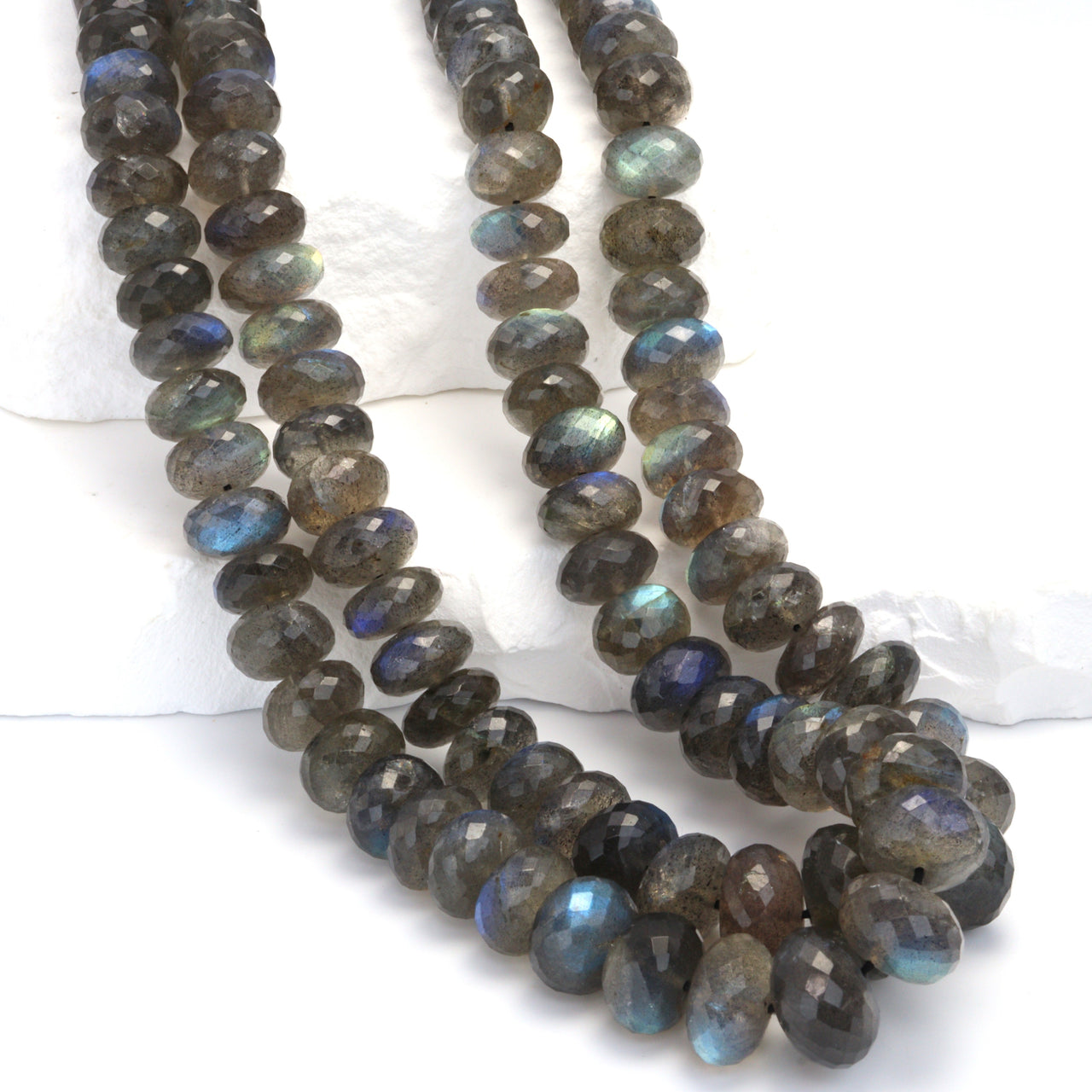 AA Blue Labradorite 10mm Faceted Rondelles