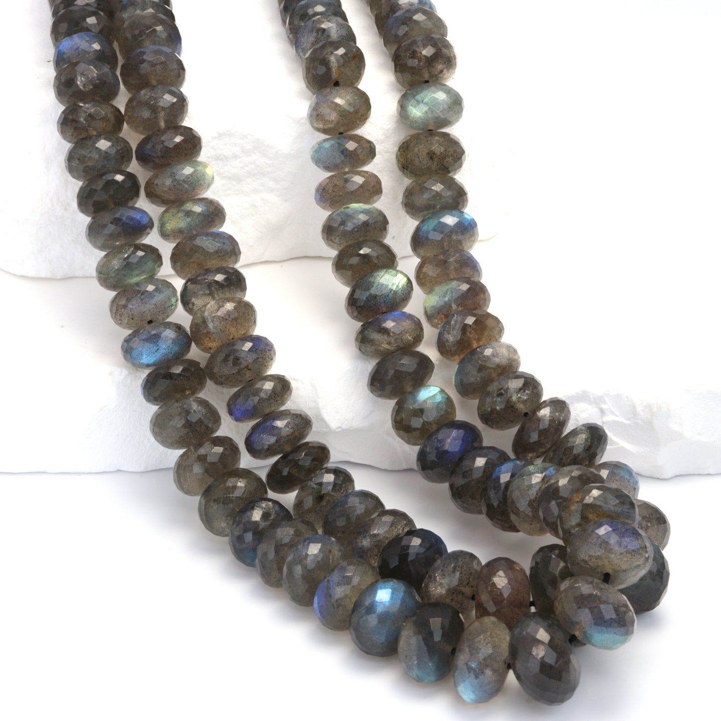 AA Blue Labradorite 10mm Faceted Rondelles