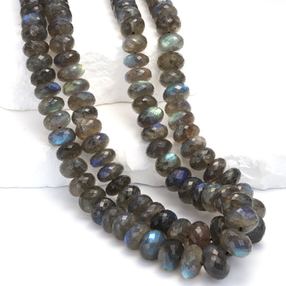 AA Blue Labradorite 10mm Faceted Rondelles