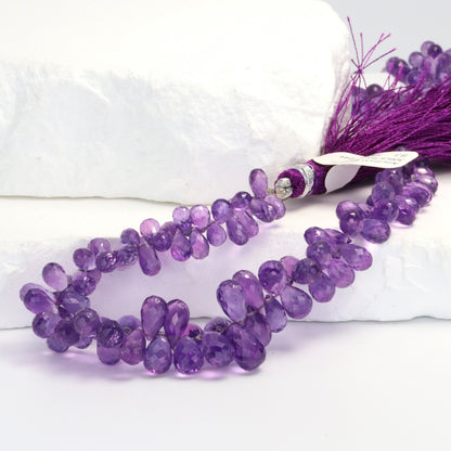 Light Purple Amethyst 6x4mm Faceted Teardrop Briolettes