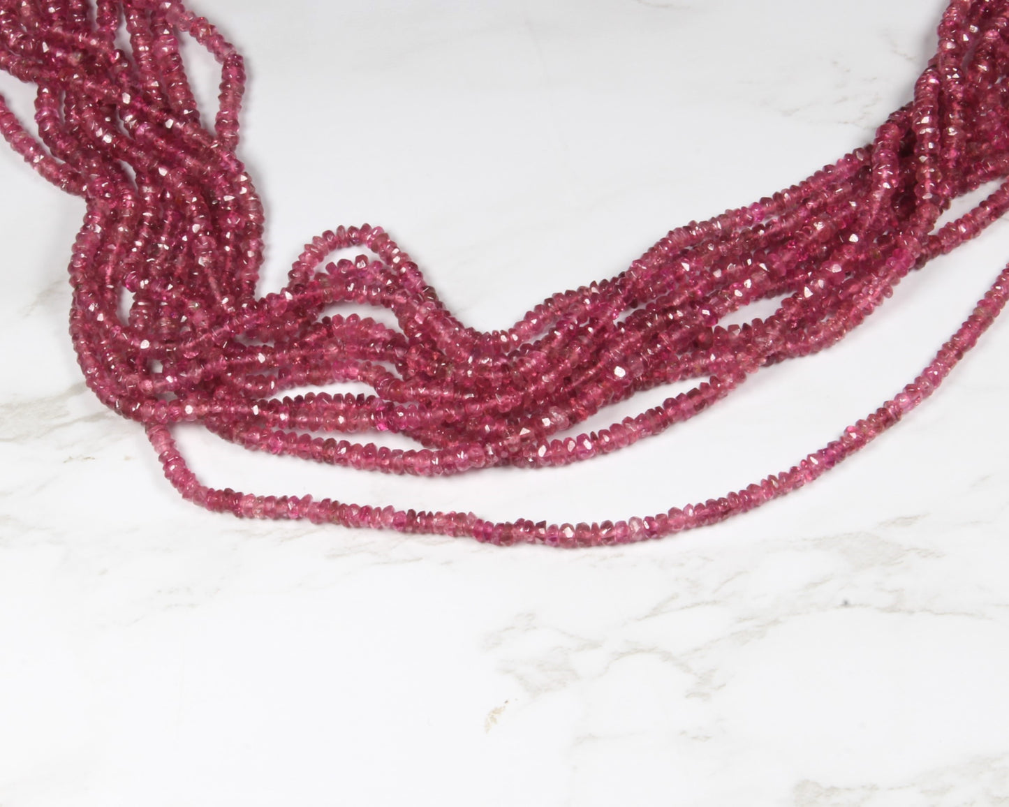 Pink Tourmaline 3mm Faceted Rondelles