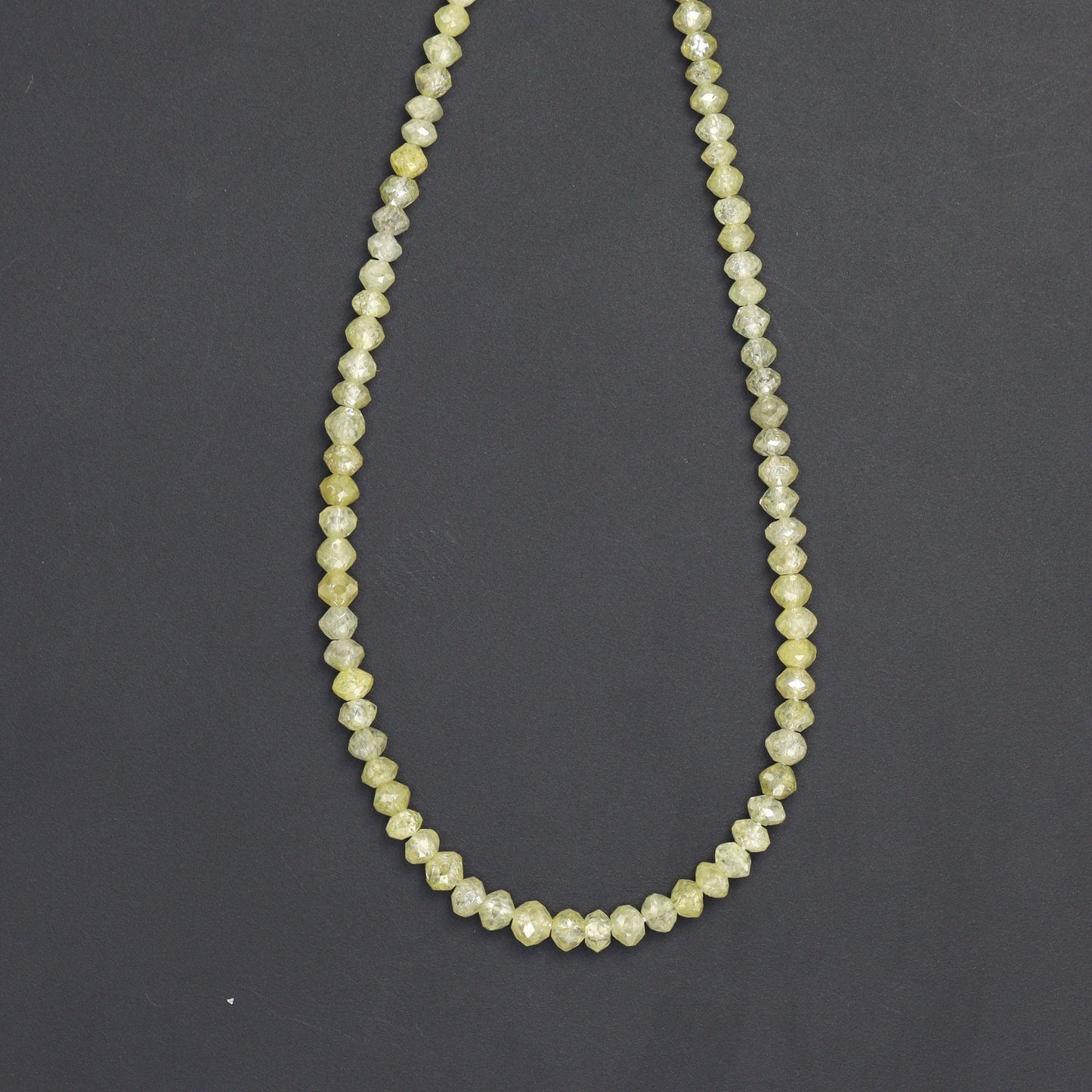 Champagne Diamond 2.1mm - 2.7mm Hand Faceted Rondelles Bead Strand