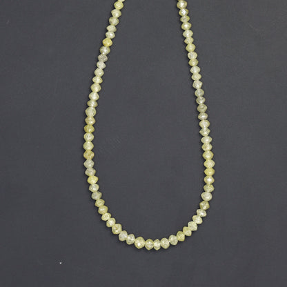 Champagne Diamond 2.1mm - 2.7mm Hand Faceted Rondelles Bead Strand