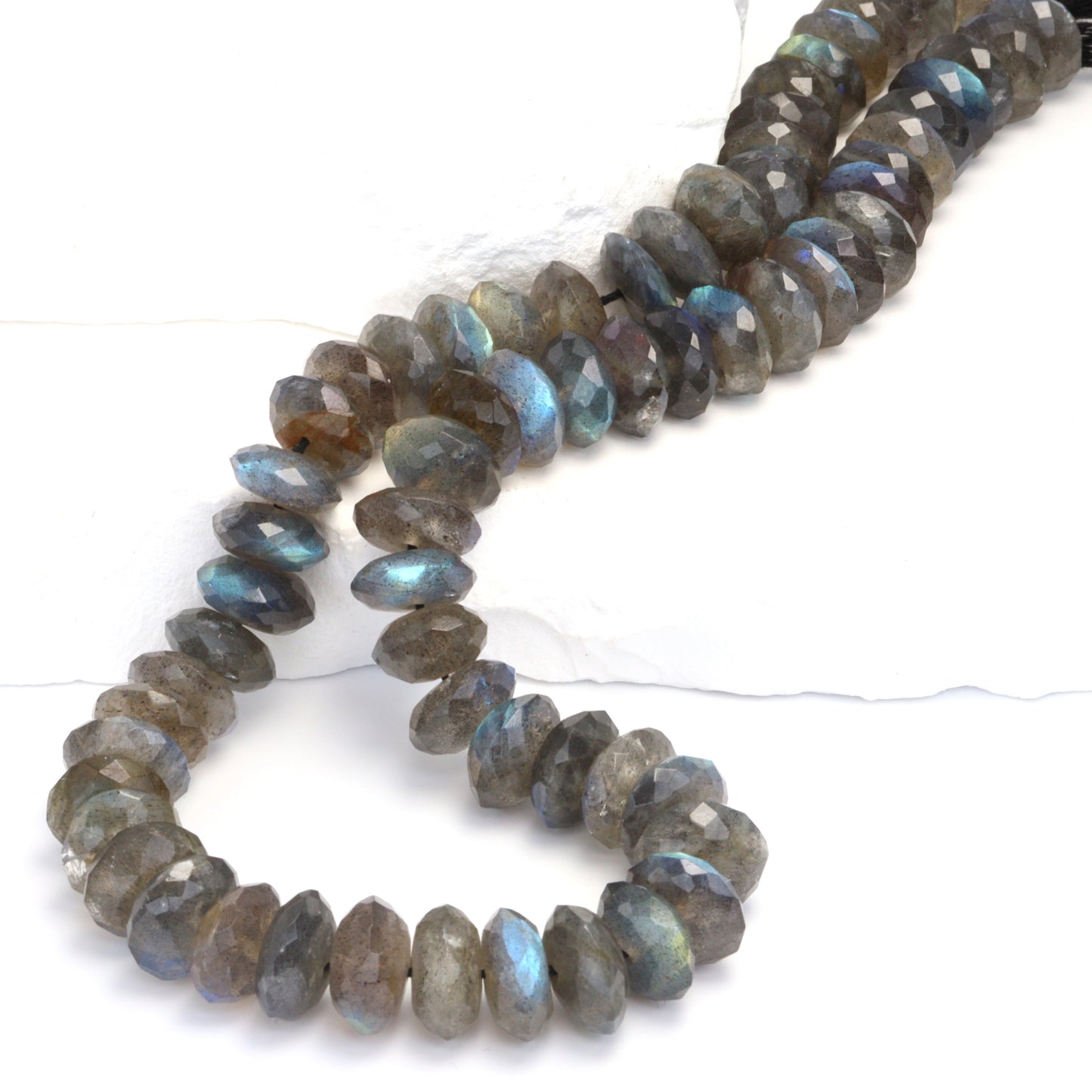 Blue Labradorite 9mm German Cut Faceted Rondelles