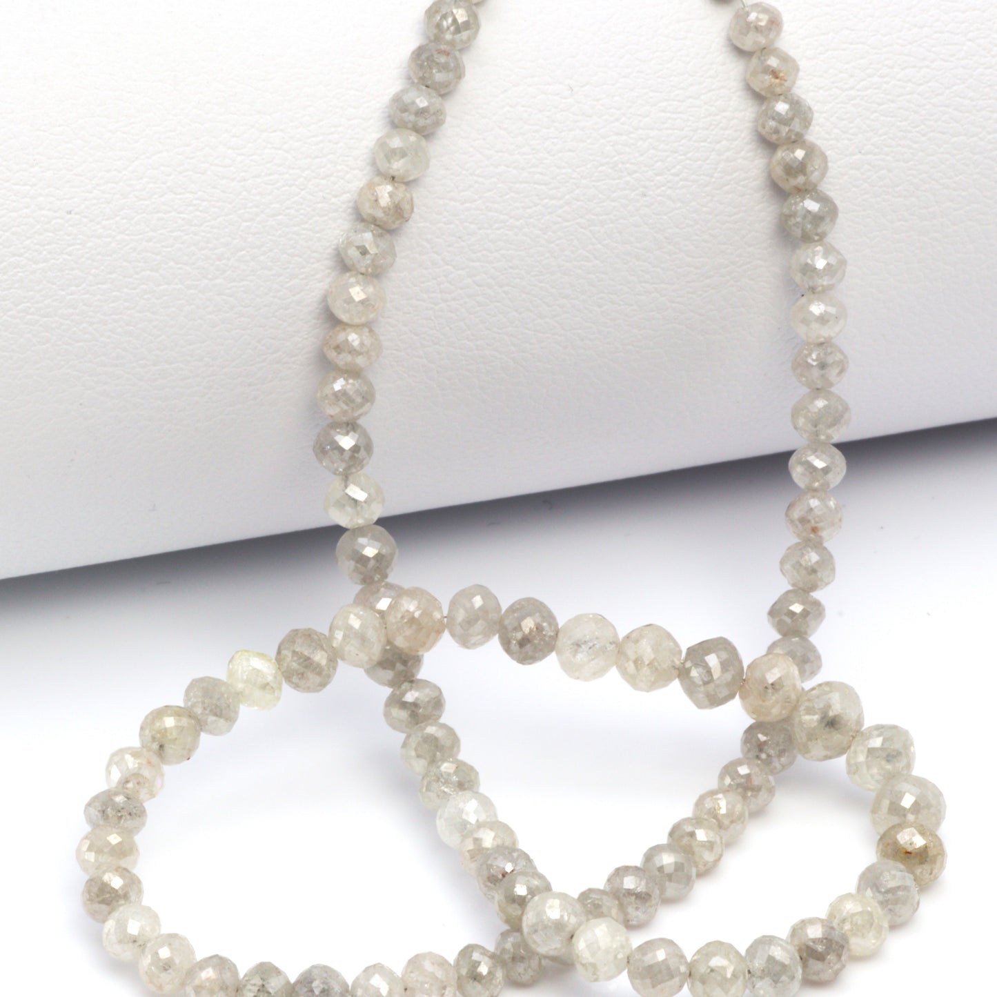 Gray Diamond 3mm Faceted Rondelles