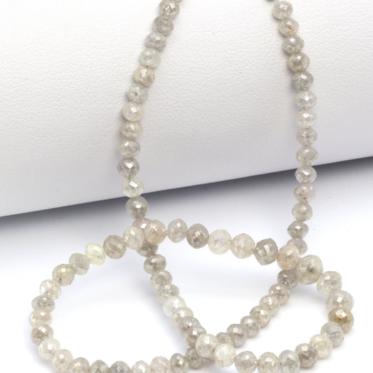 Gray Diamond 3mm Faceted Rondelles