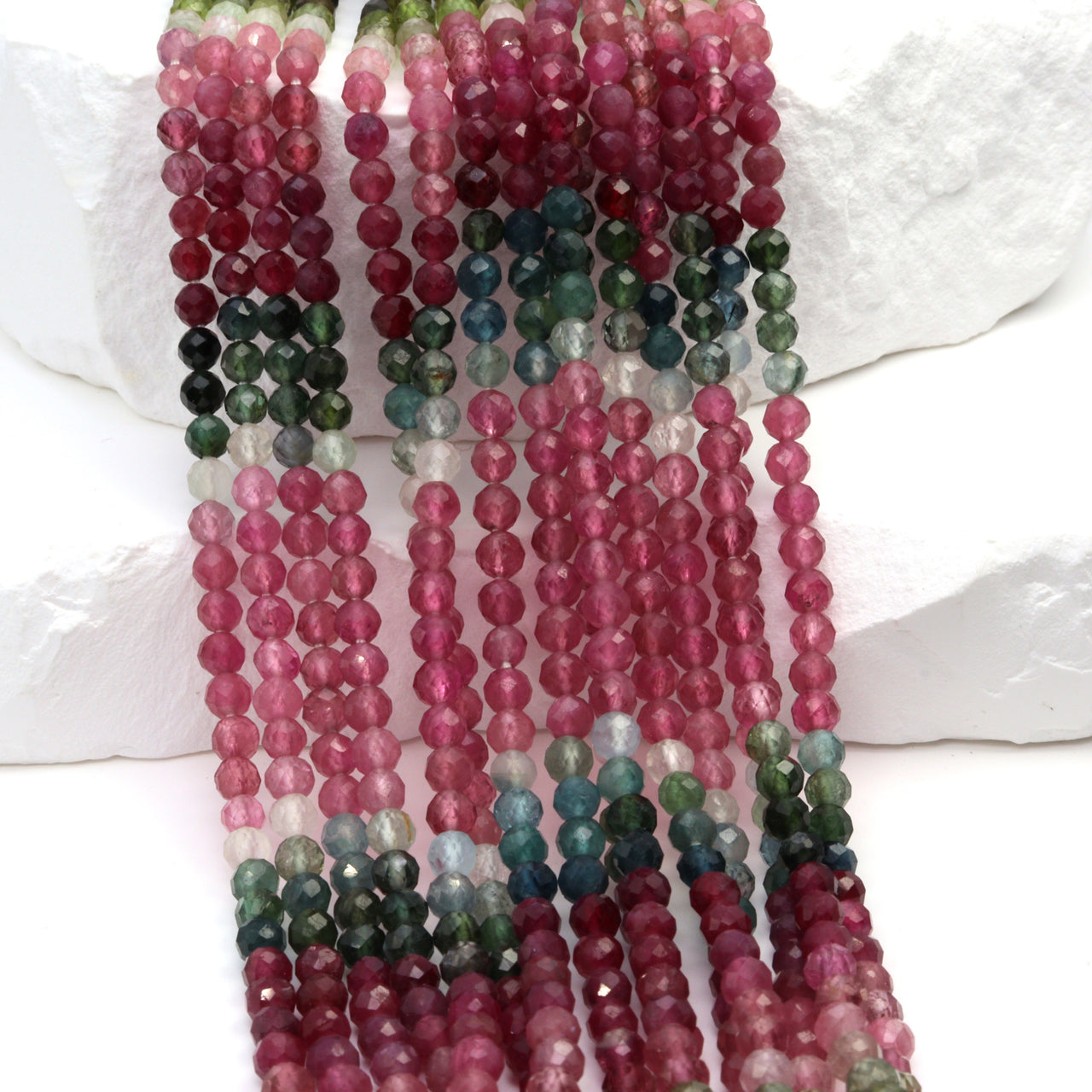 Watermelon Tourmaline 3.5mm Faceted Rounds