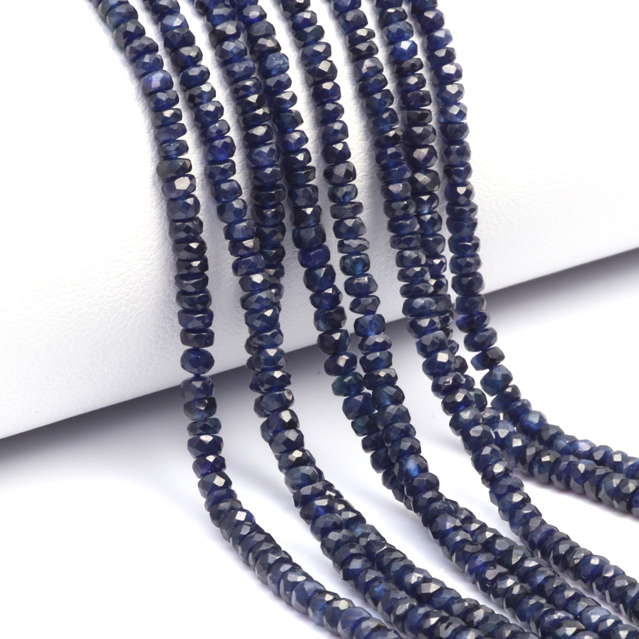 Navy Blue Sapphire 2mm Faceted Rondelles