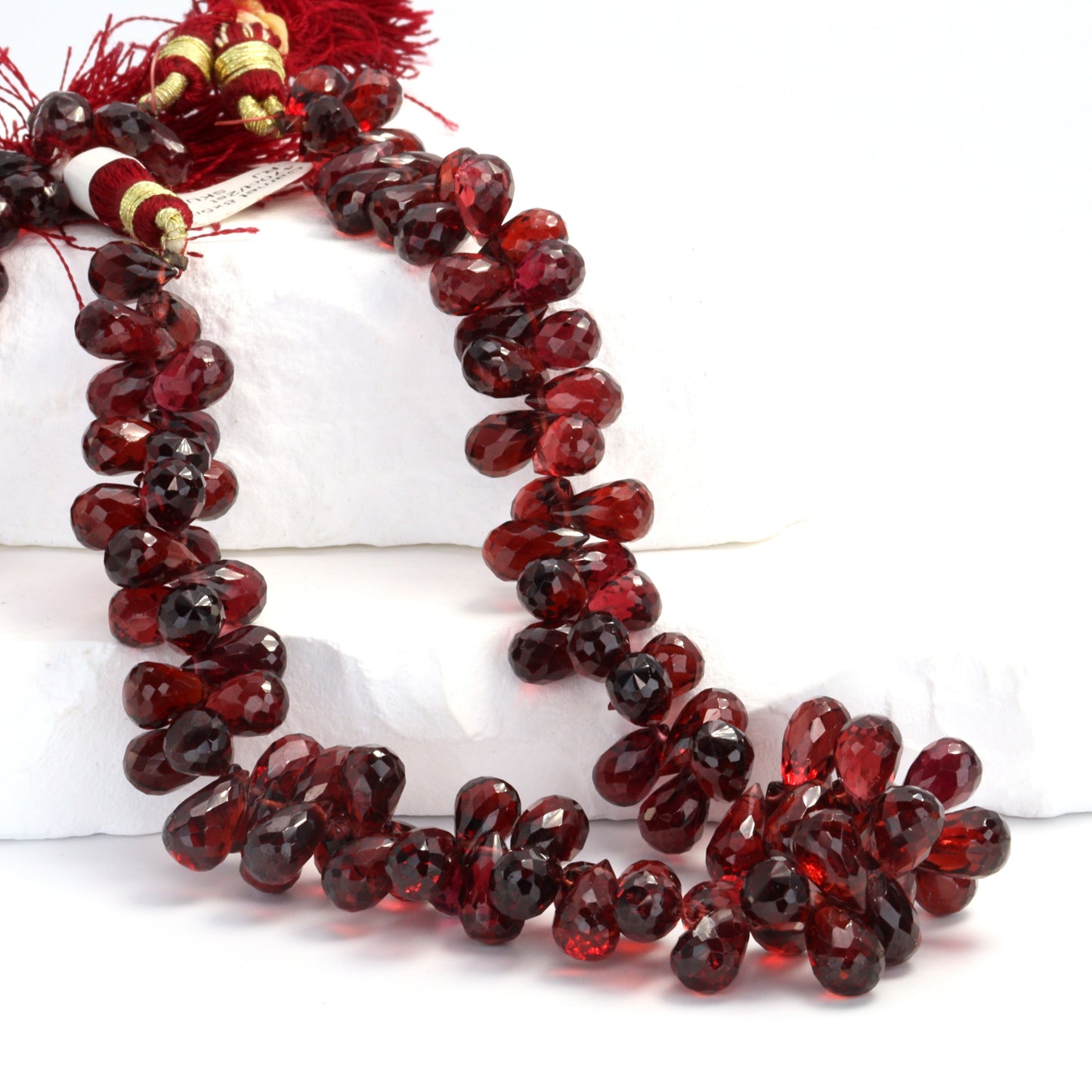 Red Garnet 8x5mm Faceted Teardrop Briolettes