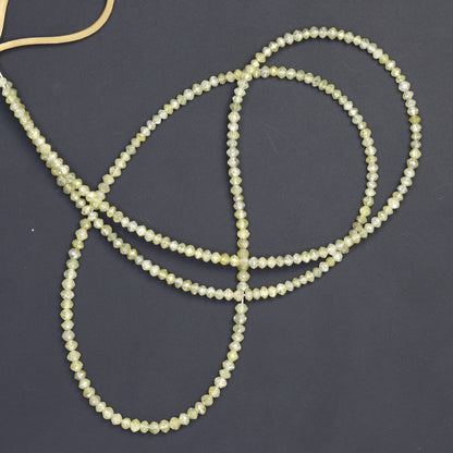 Champagne Diamond 2mm - 2.2mm Hand Faceted Rondelles Bead Strand
