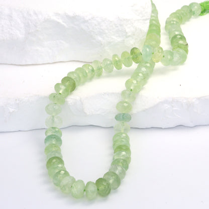 Green Prehnite 8mm Faceted Rondelles