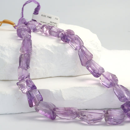 Pink Amethyst 12x9mm Faceted Nuggets