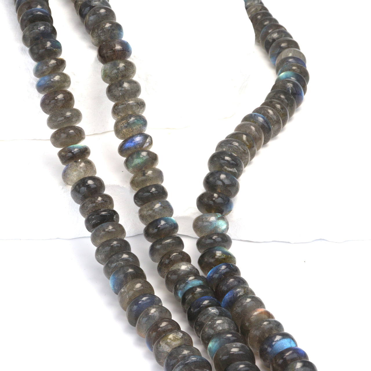 Blue Labradorite 10mm Smooth Rondelles