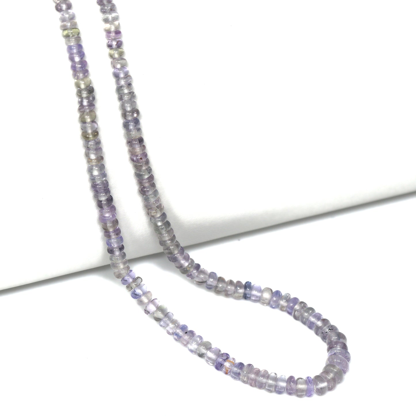 Purple Sapphire 3mm – 4mm Smooth Rondelles Bead Strand