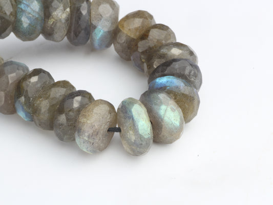 Blue Labradorite 11mm Faceted Rondelles