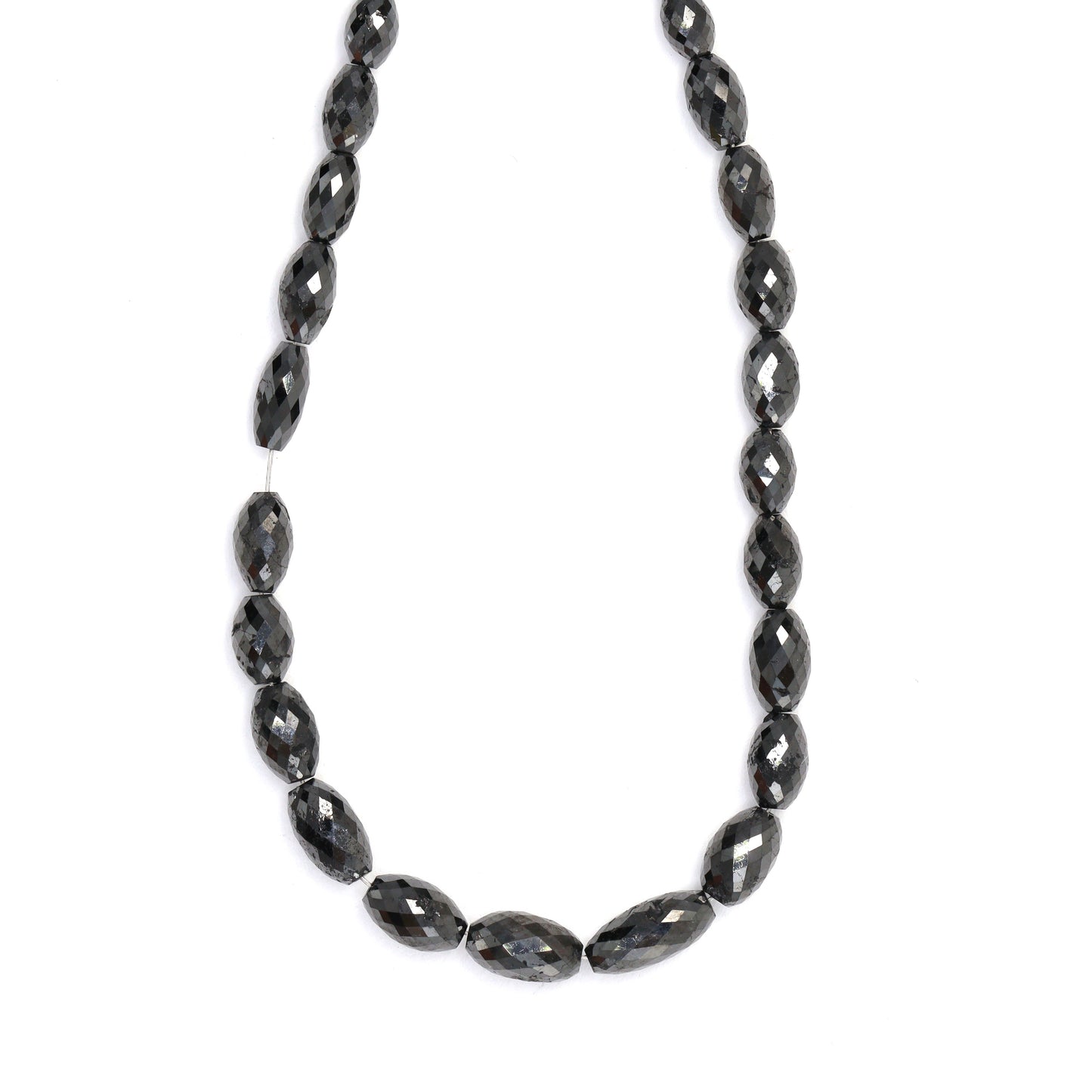 Black Diamond 5x3mm - 9x4mm Faceted Drums Bead Strand