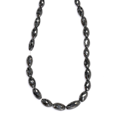 Black Diamond 5x3mm - 9x4mm Faceted Drums Bead Strand