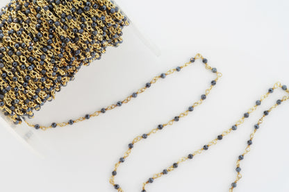 Coated Black Spinel 2mm Faceted Rounds
