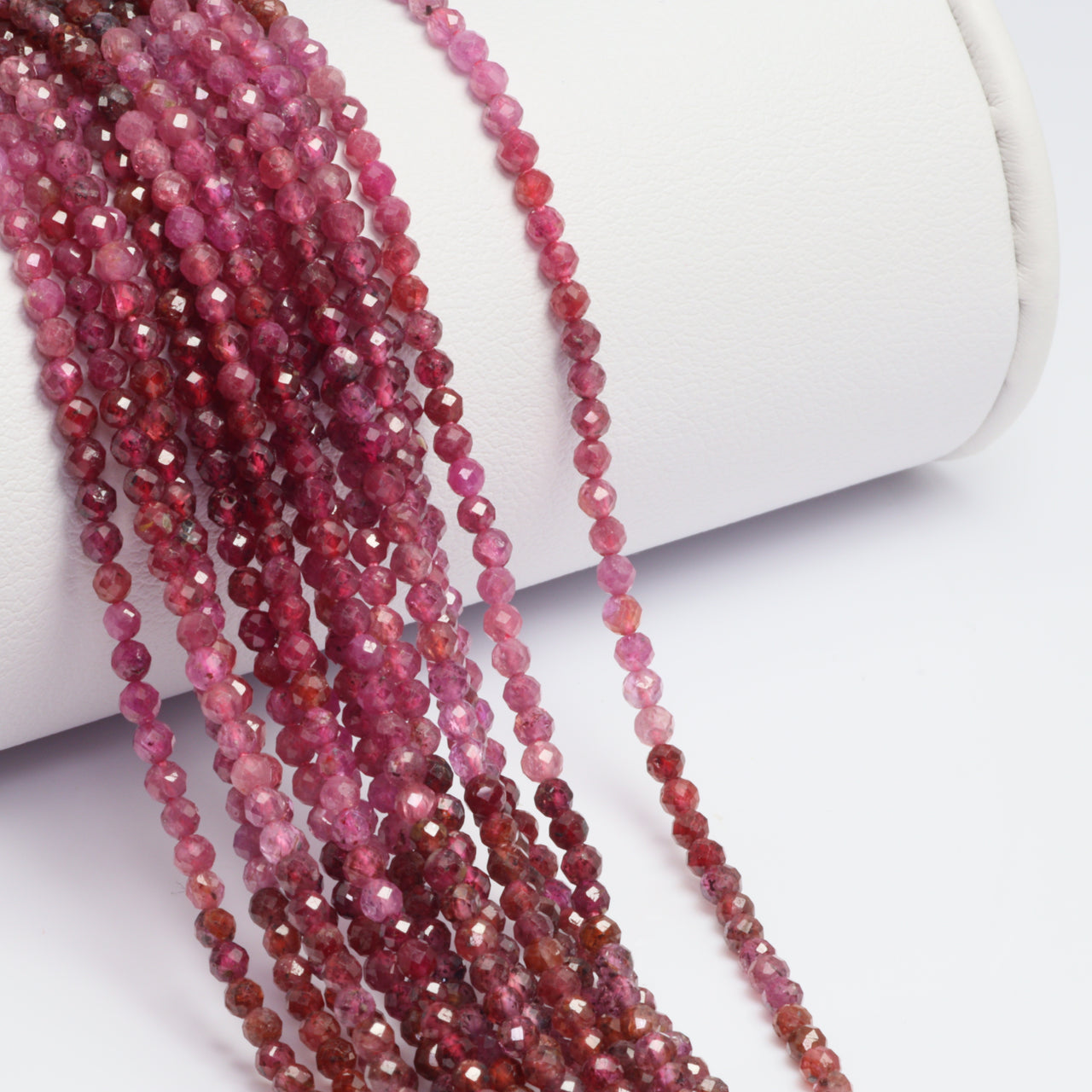 Ombre Ruby 2.5mm Faceted Rounds
