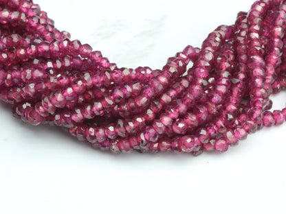 Rhodolite Garnet 2.5mm Faceted Rondelles